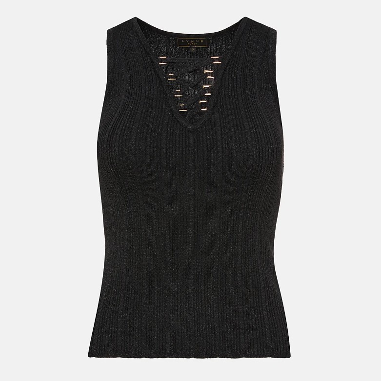 Μπλούζα αμάνικη lurex Black Lynne