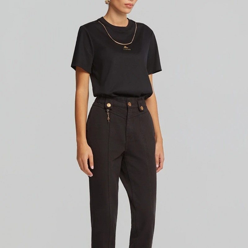 Μπλούζα με κοντό μανίκι με αλυσίδα Black Lynne