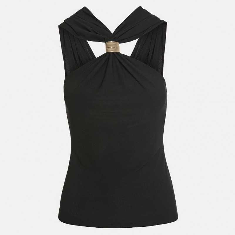 Μπλούζα ανοιχτή με μεταλλική λεπτομέρεια Black Lynne