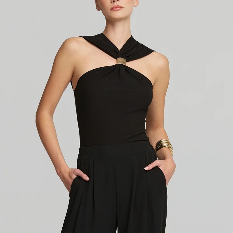 Μπλούζα ανοιχτή με μεταλλική λεπτομέρεια Black Lynne