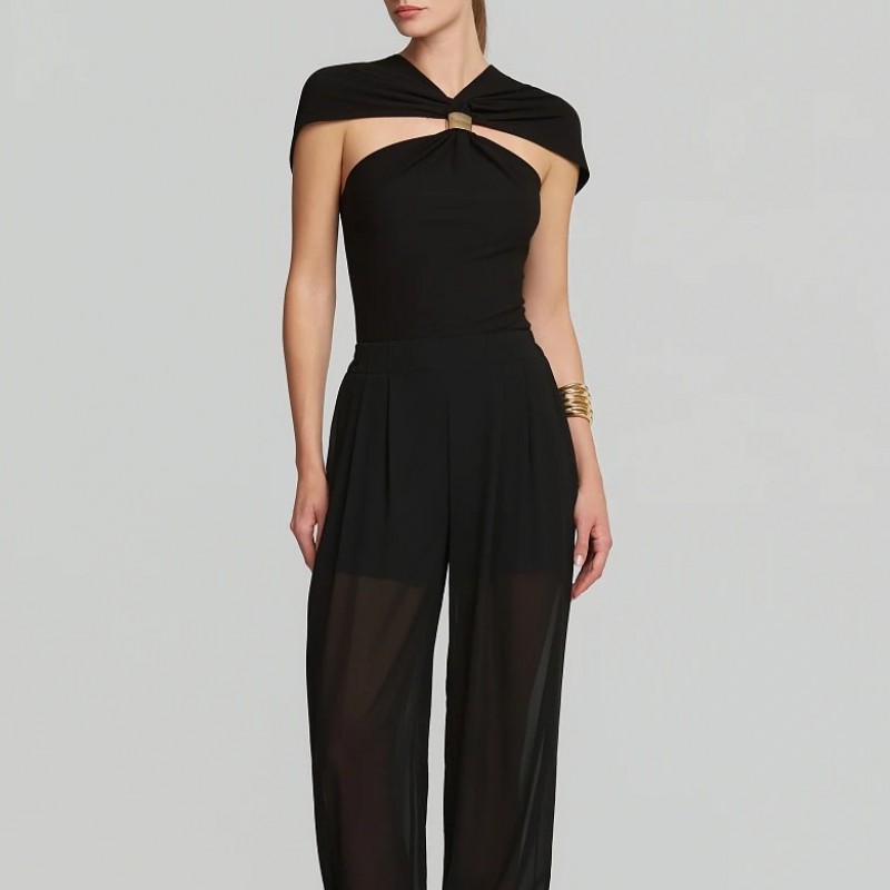 Μπλούζα ανοιχτή με μεταλλική λεπτομέρεια Black Lynne