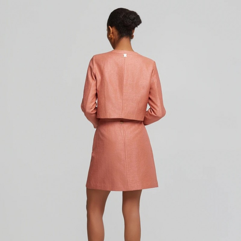 Σακάκι κρόπ με μεταλλιζέ όψη Terracotta Lynne