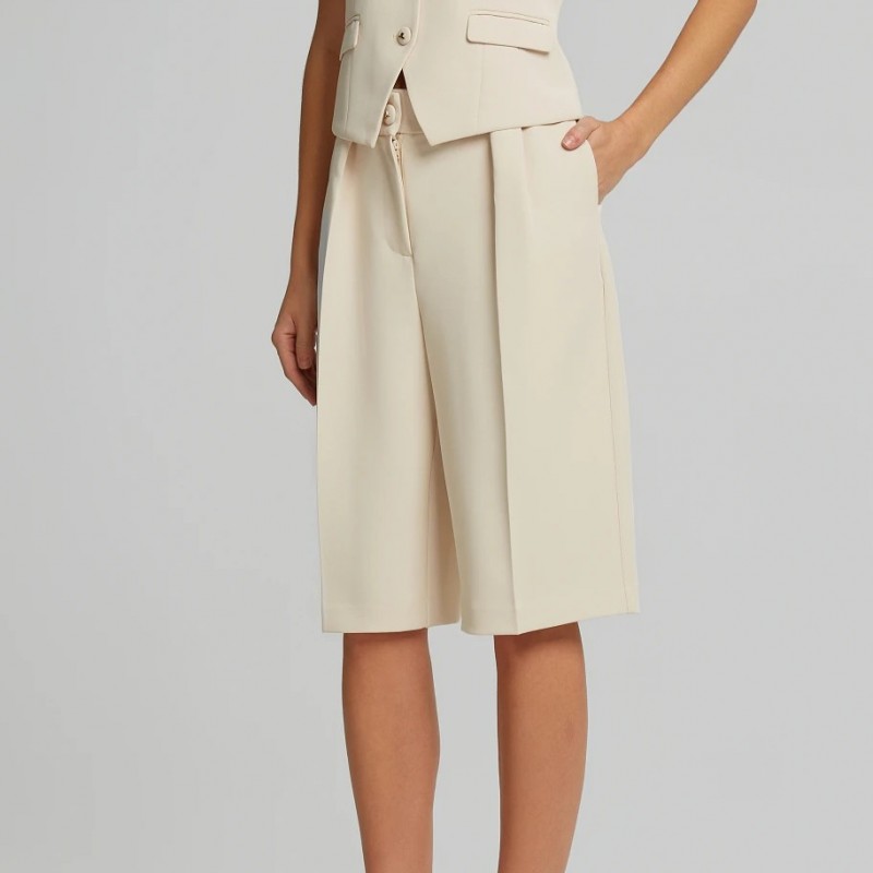 Βερμούδα κρεπ με πιέτες Stone Lynne