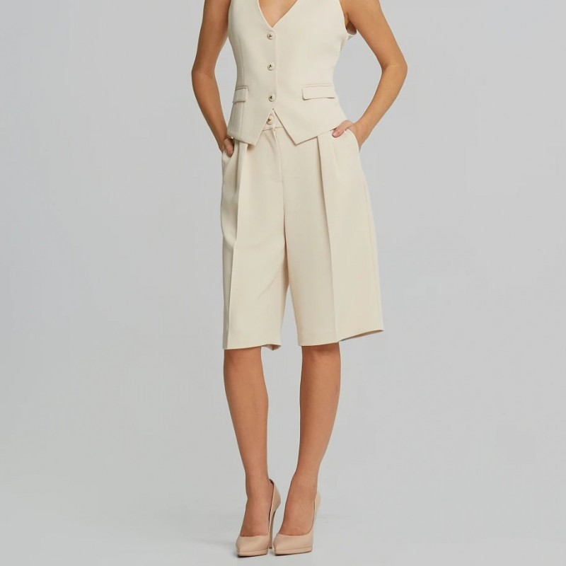 Βερμούδα κρεπ με πιέτες Stone Lynne