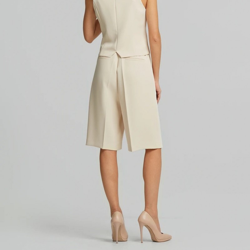 Βερμούδα κρεπ με πιέτες Stone Lynne