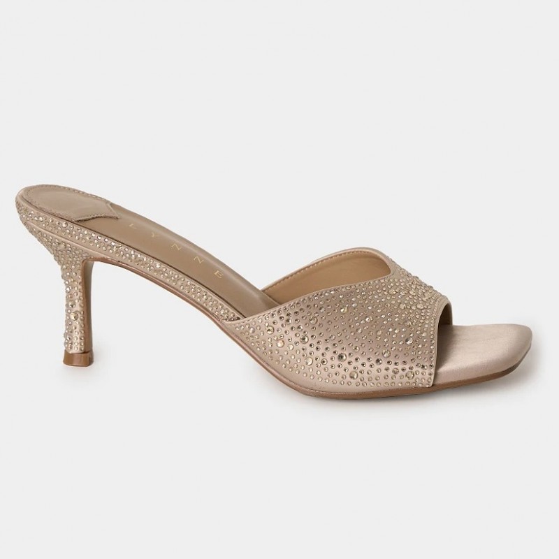Mules με στρας Gold Lynne