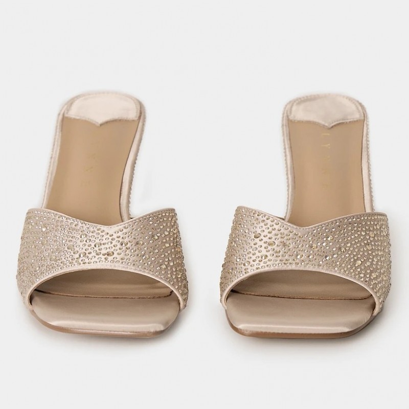 Mules με στρας Gold Lynne
