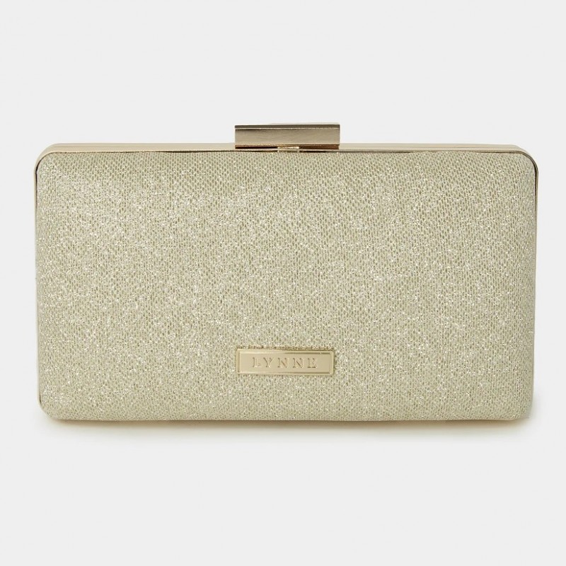 Τσαντάκι Clutch μεταλλιζέ Gold Lynne