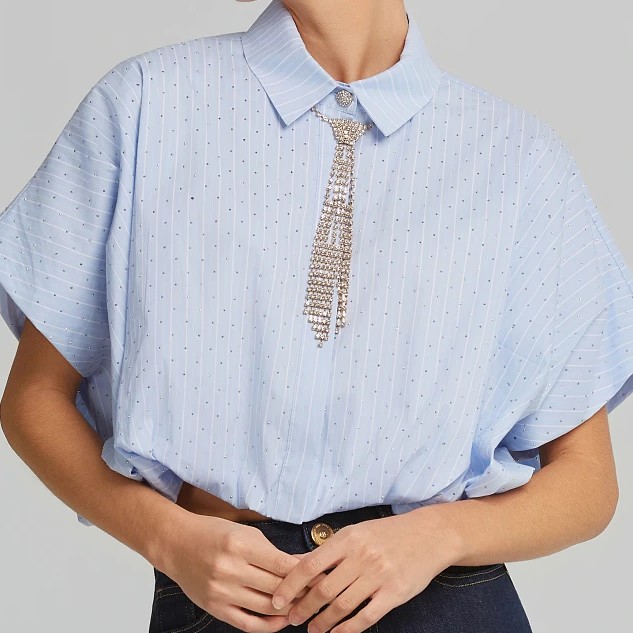 Κολιέ γραβάτα από στρας Gold Lynne