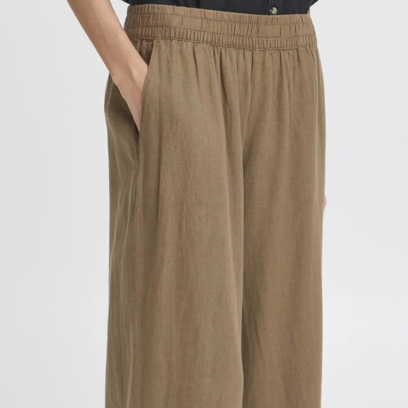 Παντελόνι κρόπ wide leg Byfalakka Brown B.Young