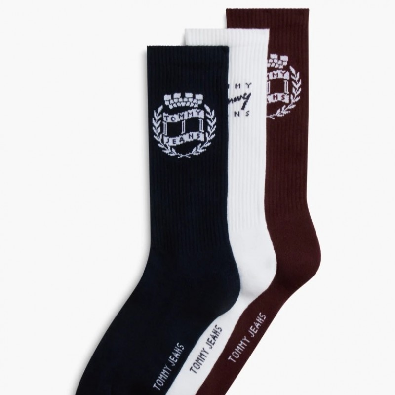 Κάλτσες unisex 3pack crest giftbox Multi Tommy jeans