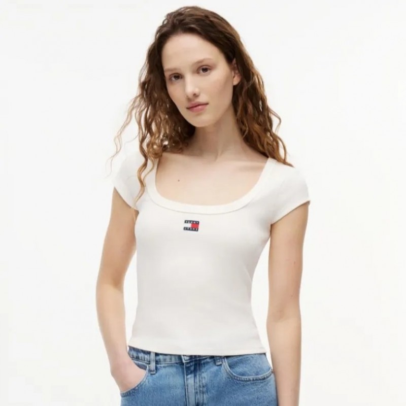 Μπλούζα αμάνικη rib badge White Tommy jeans