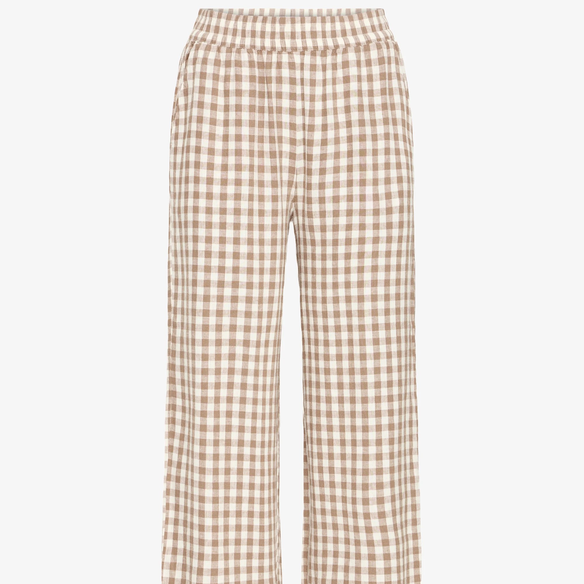 Παντελόνι κρόπ wide leg stripes Byfalakka Brown B.Young