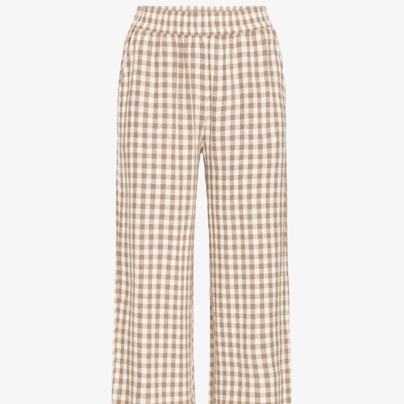 Παντελόνι κρόπ wide leg stripes Byfalakka Brown B.Young