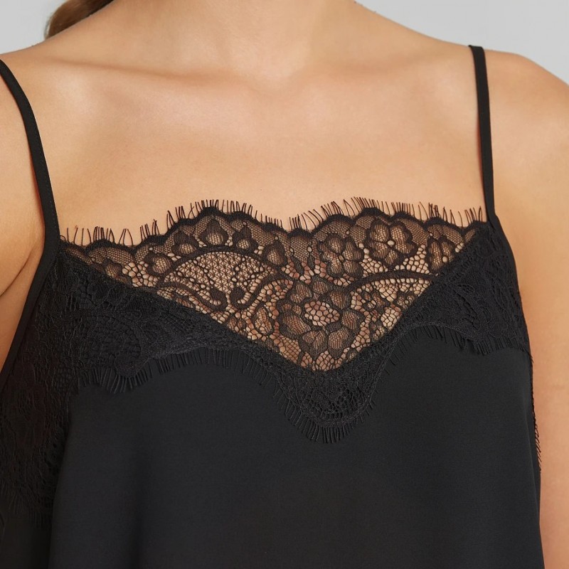 Μπλούζα lingerie με δαντέλα Black Lynne