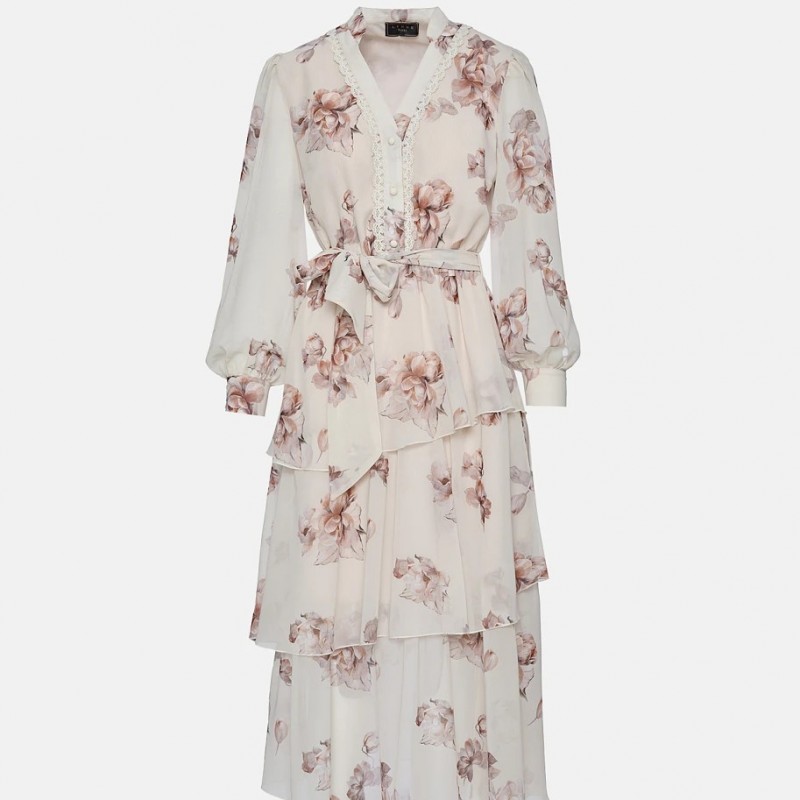 Φόρεμα εμπριμέ με βολάν Stone Lynne