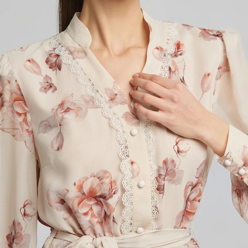 Φόρεμα εμπριμέ με βολάν Stone Lynne