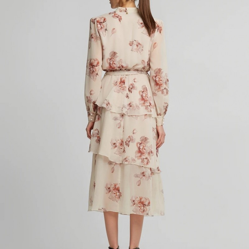 Φόρεμα εμπριμέ με βολάν Stone Lynne