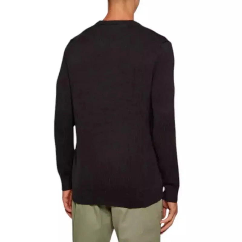 Πουλόβερ ανδρικό TJM Flag Textured Slim Jumper Black Tommy jeans