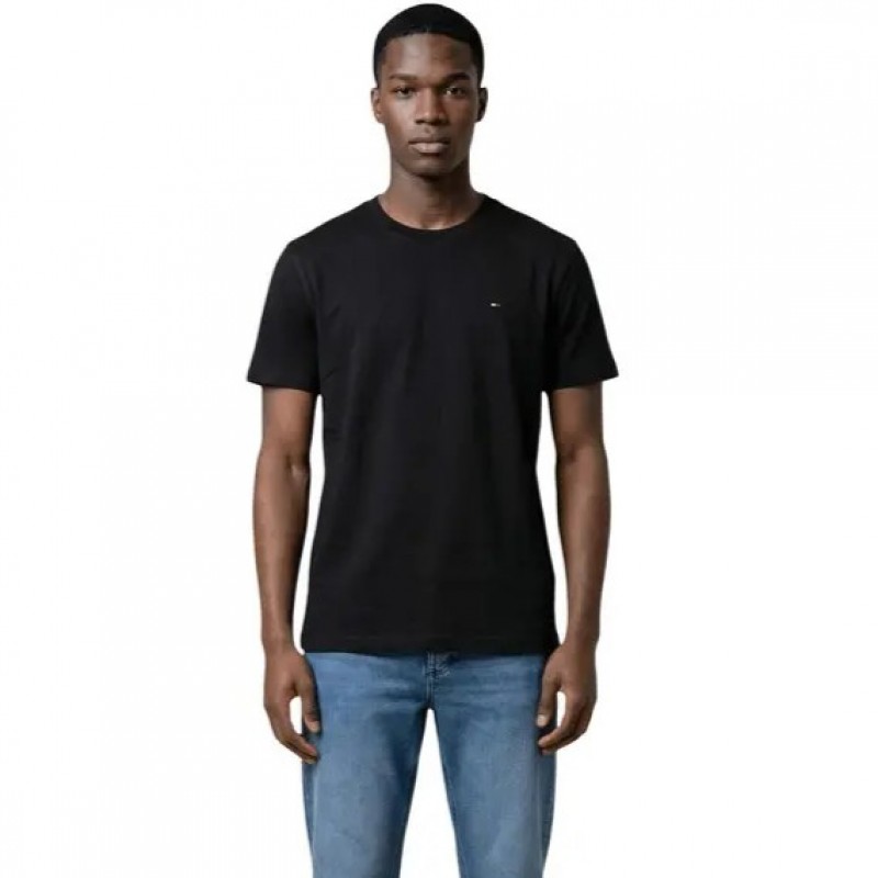 Μπλούζα με κοντό μανίκι TJM Reg sflag ss Black Tommy jeans