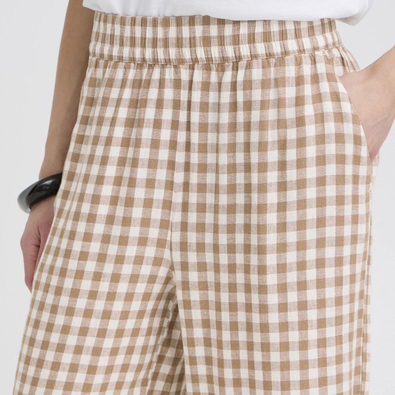 Παντελόνι κρόπ wide leg stripes Byfalakka Brown B.Young