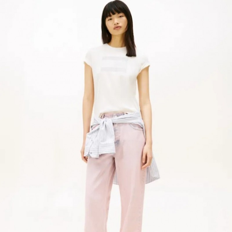 T-shirt TJW flag ss Ecru Tommy jeans