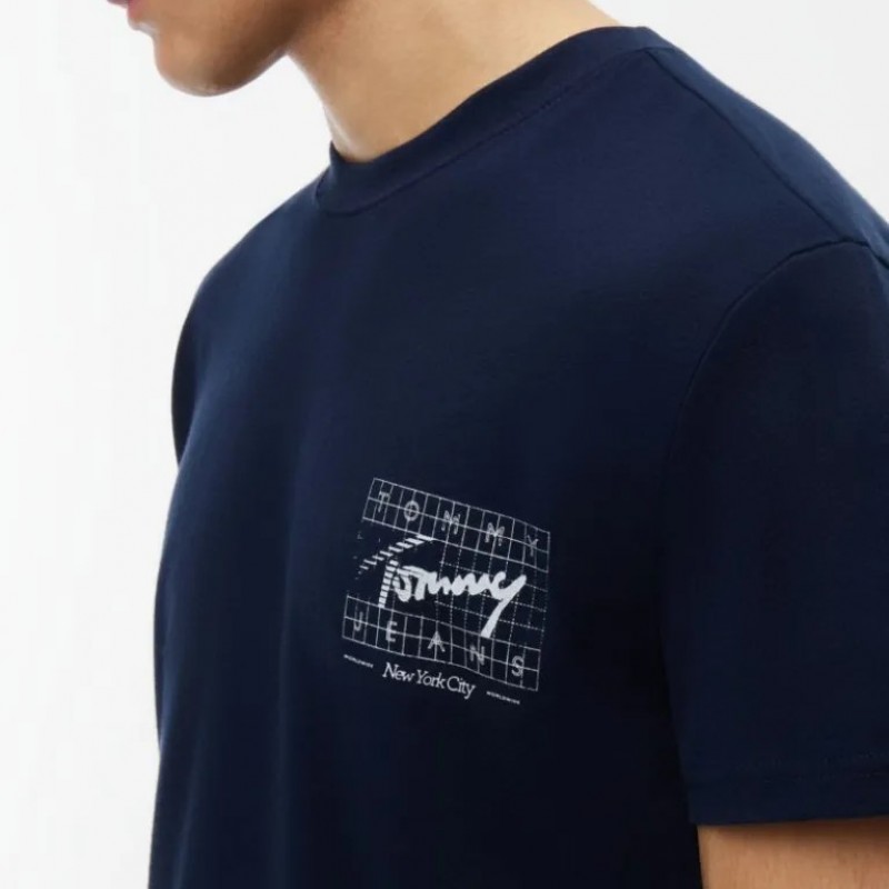 Μπλούζα με κοντό μανίκι TJM Reg flag ss tee Blue Tommy jeans