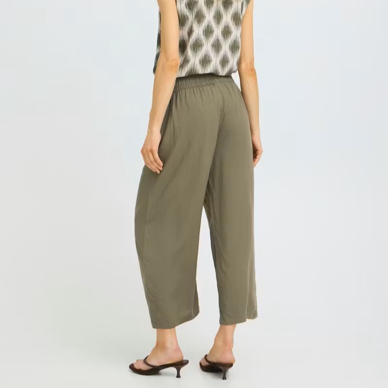 Παντελόνι κρόπ wide leg Bymmjoella Chaki B.Young