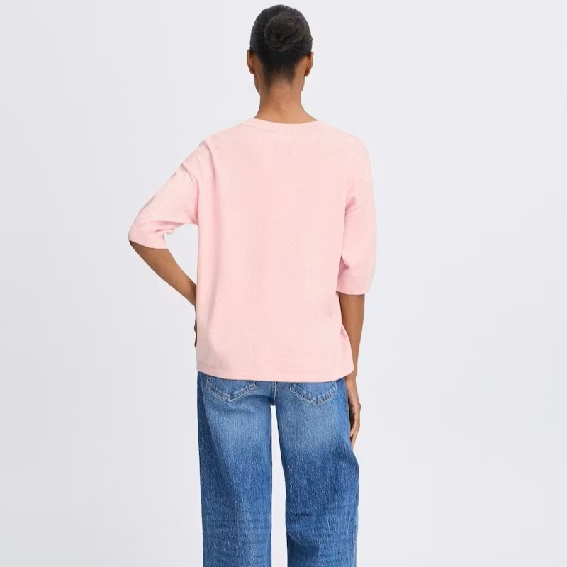 Μπλούζα με κοντό μανίκι πλεκτή Bymmorla Pink B.Young