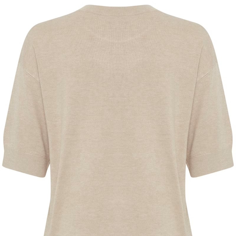 Μπλούζα με κοντό μανίκι πλεκτή Bymmorla Beige B.Young
