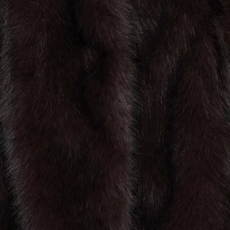 Γούνα μακριά με faux fur Byakaja Brown B.young