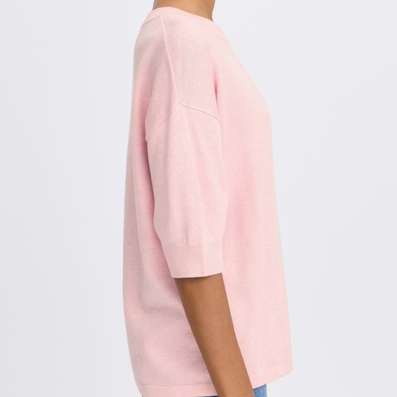 Μπλούζα με κοντό μανίκι πλεκτή Bymmorla Pink B.Young