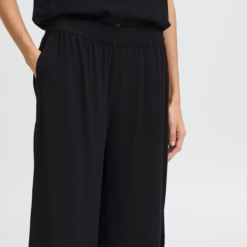 Παντελόνι κρόπ wide leg Bymmjoella Black B.Young