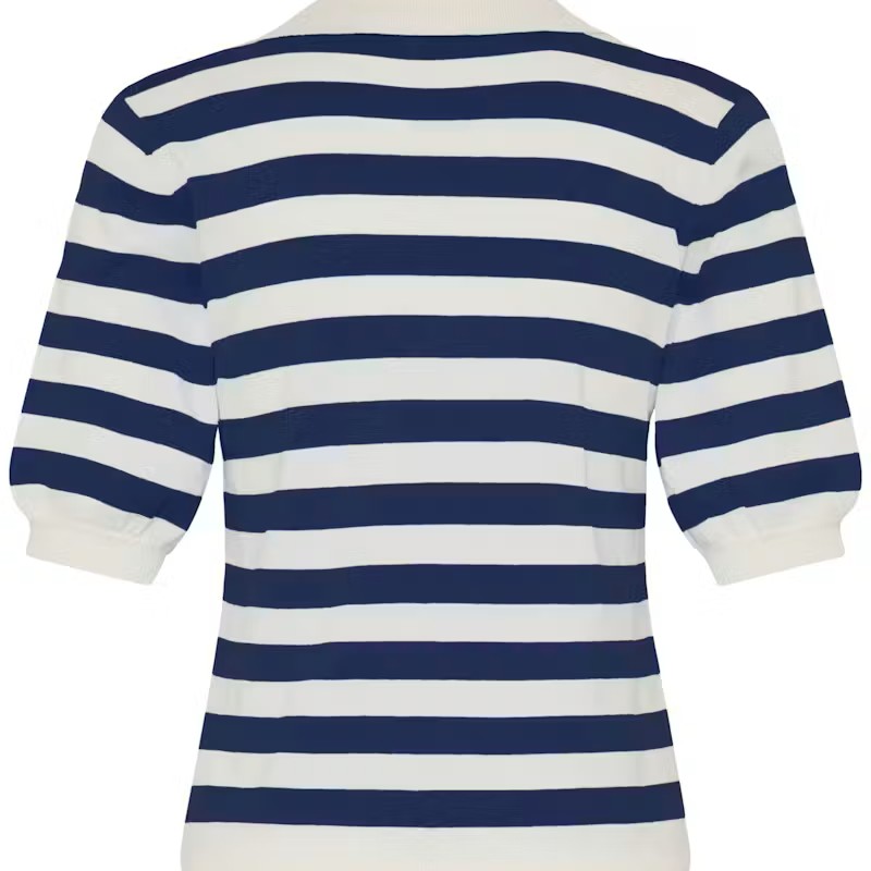 Πουλόβερ γυναικείο με κοντό μανίκι Bymmorla polo Blue B.Young