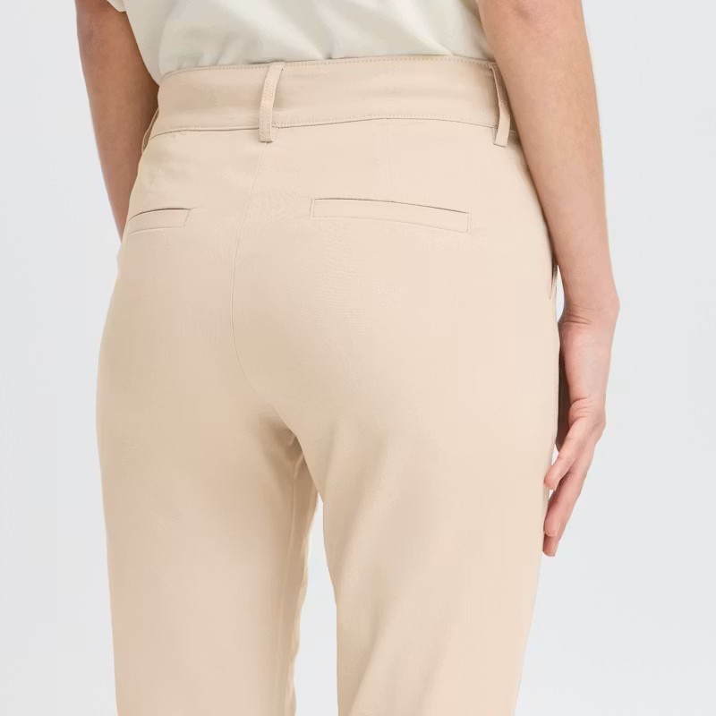 Παντελόνι σε στενή γραμμή Bydixi Beige B.Young