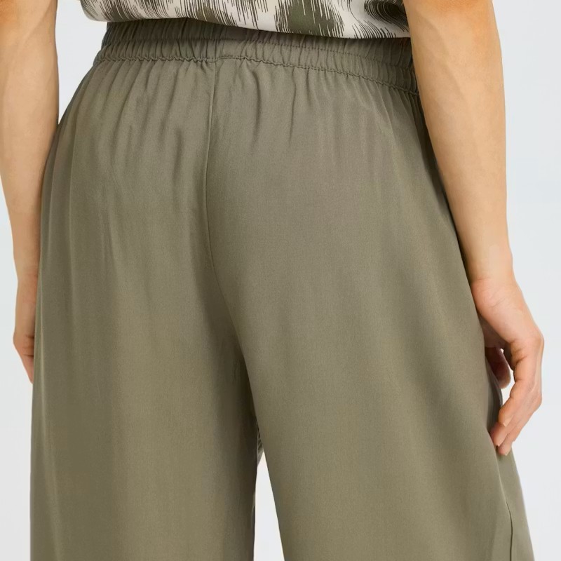 Παντελόνι κρόπ wide leg Bymmjoella Chaki B.Young