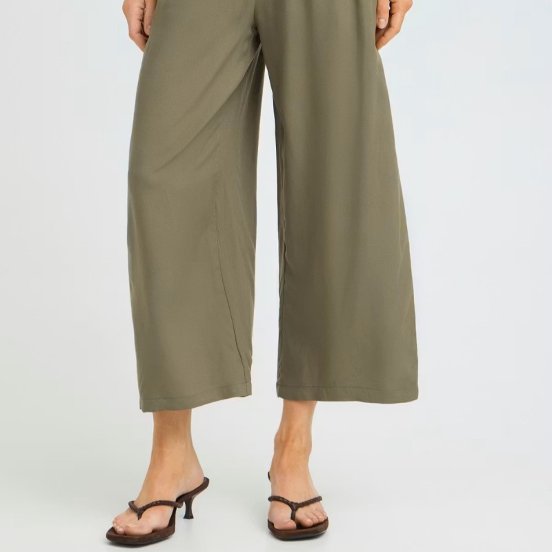 Παντελόνι κρόπ wide leg Bymmjoella Chaki B.Young