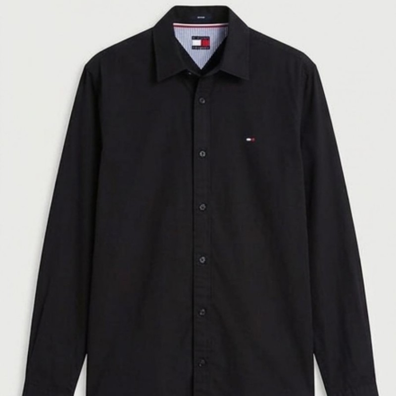 Πουκάμισο ανδρικό TJM REG poplin Black Tommy jeans