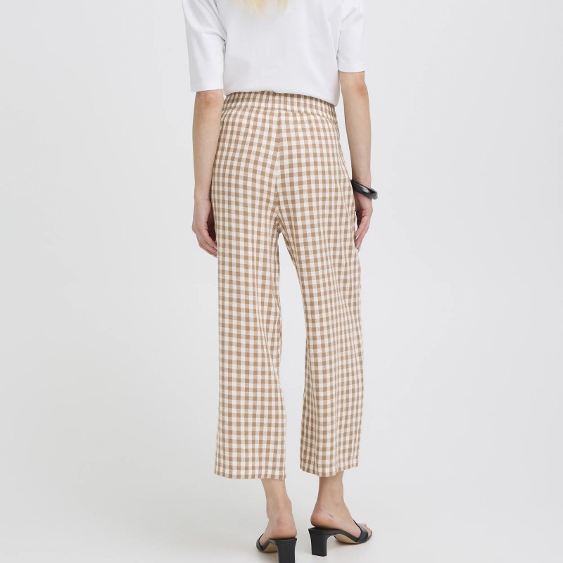 Παντελόνι κρόπ wide leg stripes Byfalakka Brown B.Young
