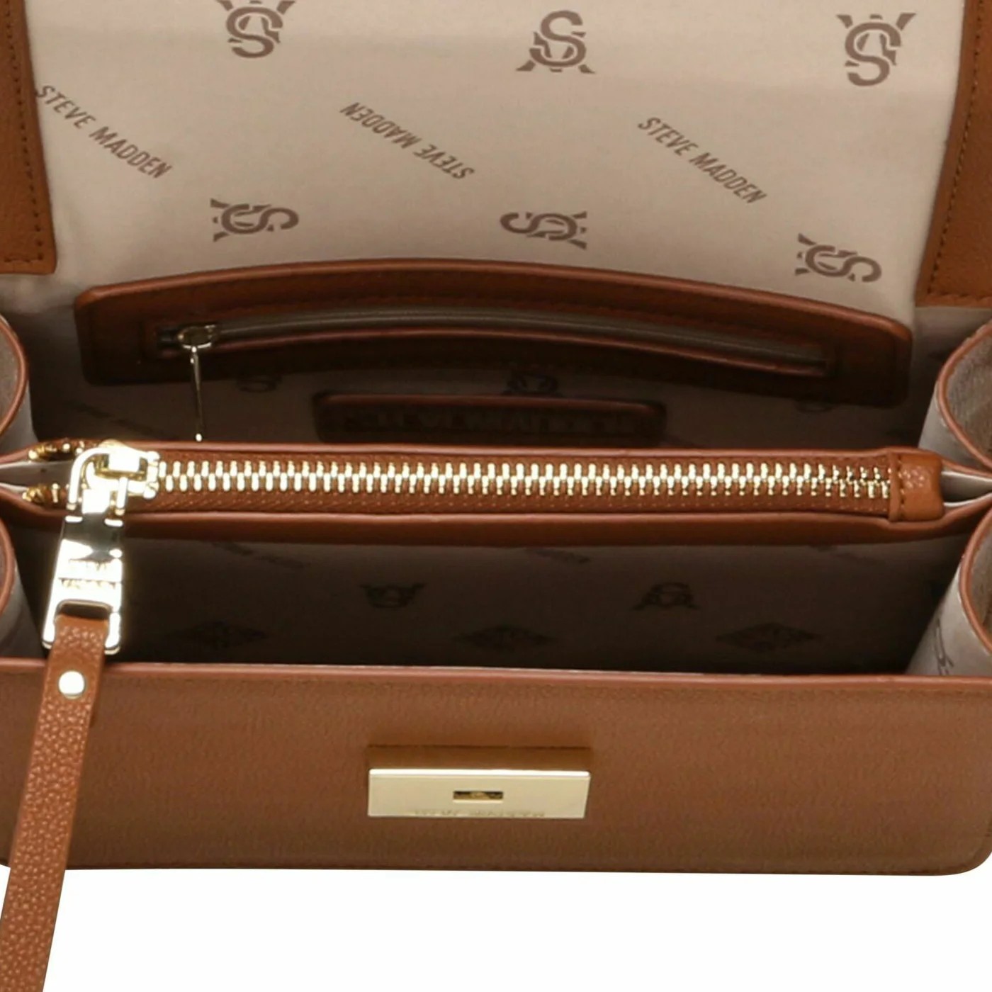 Τσάντα ώμου cross body Bstakes-2 Camel gold Steve Madden