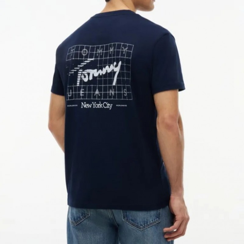 Μπλούζα με κοντό μανίκι TJM Reg flag ss tee Blue Tommy jeans