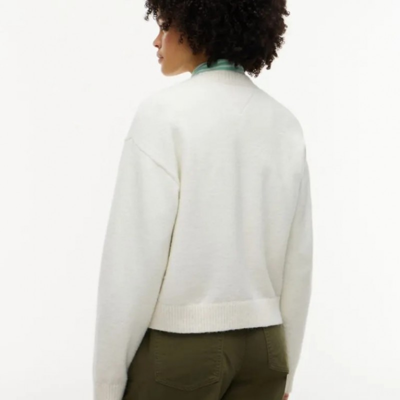 Απαλό Πουλόβερ Από Αλπάκα Fluffy badge sweater White Tommy jeans