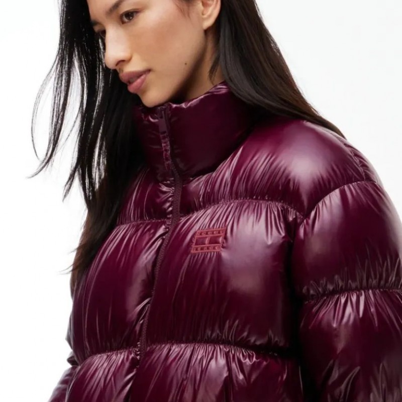 Μπουφάν Shiny Down Ripstop Relaxed Puffer Bordeaux Tommy jeans
