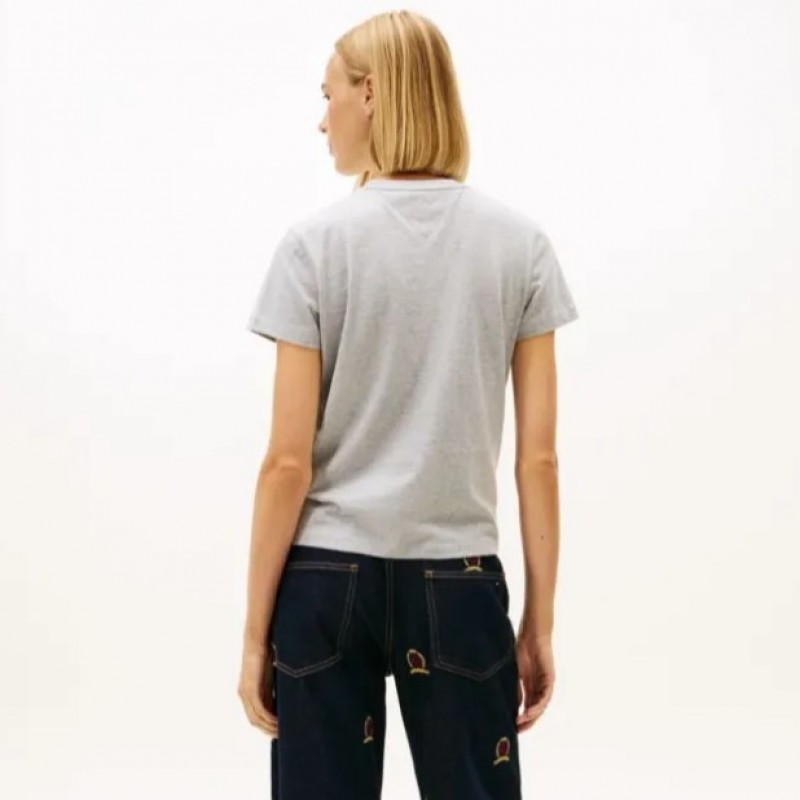 Μπλούζα με κοντό μανίκι TJW flag ss Grey Tommy jeans