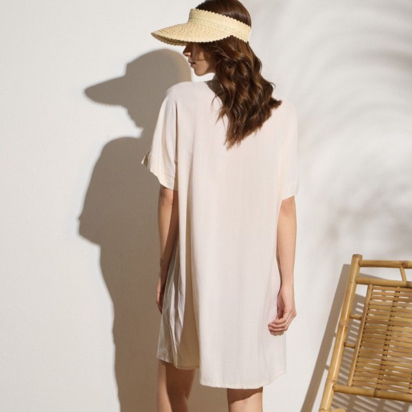 Πουκαμισοφόρεμα με κουμπιά Beige Fullah Sugah