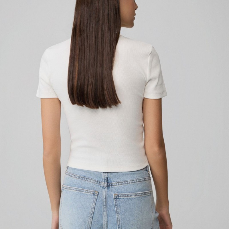 Τόπ ρίμπ με μεταλλικά κουμπιά White Fullah sugah