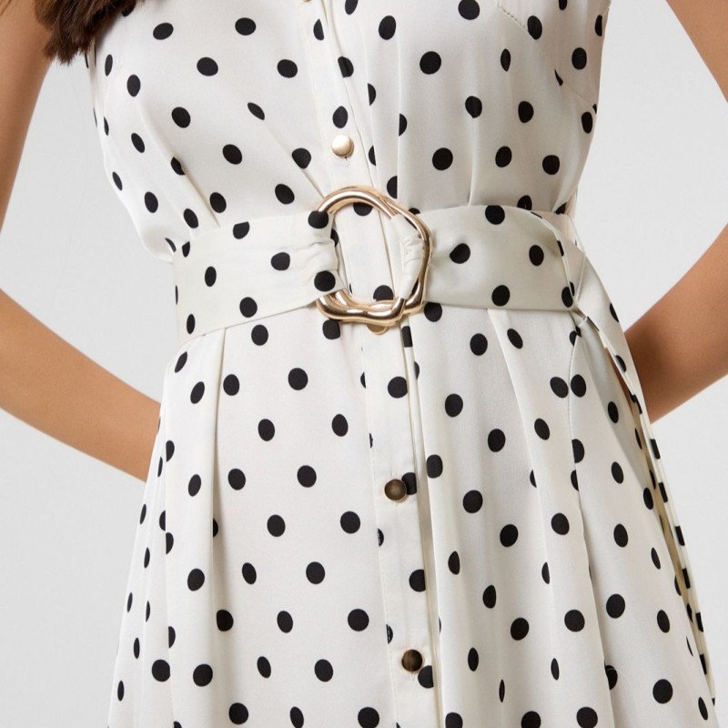 Πουκαμισοφόρεμα Με Πουά Σχέδιο White Fullah sugah