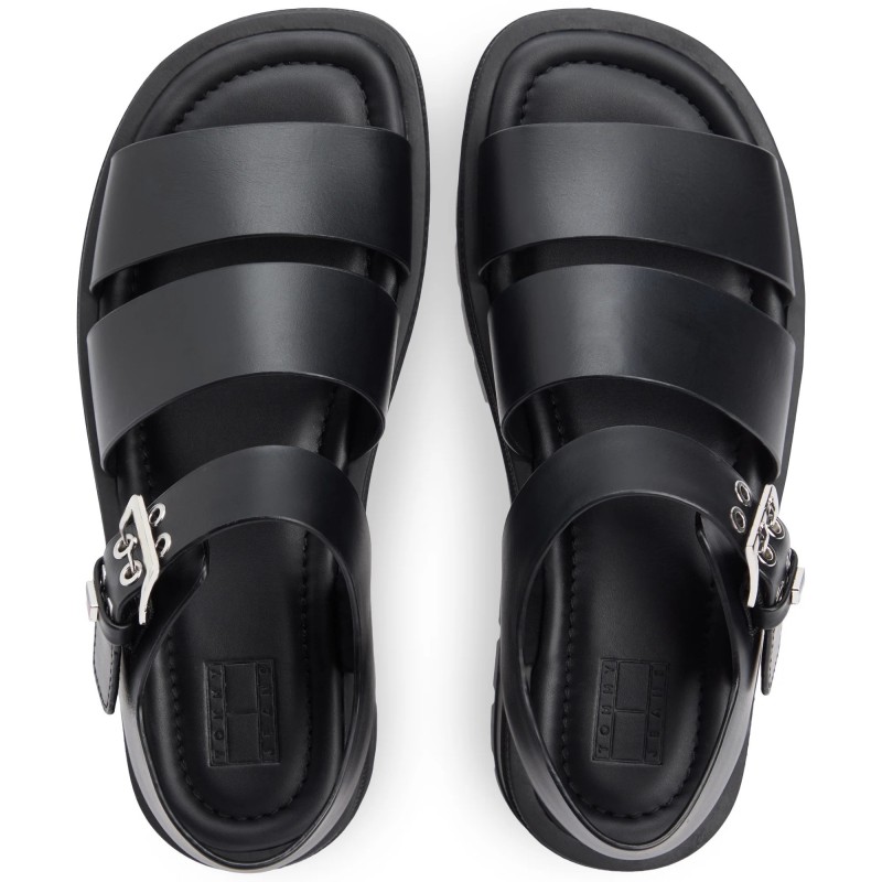 Σανδάλια TJW straps leather Max Black Tommy jeans