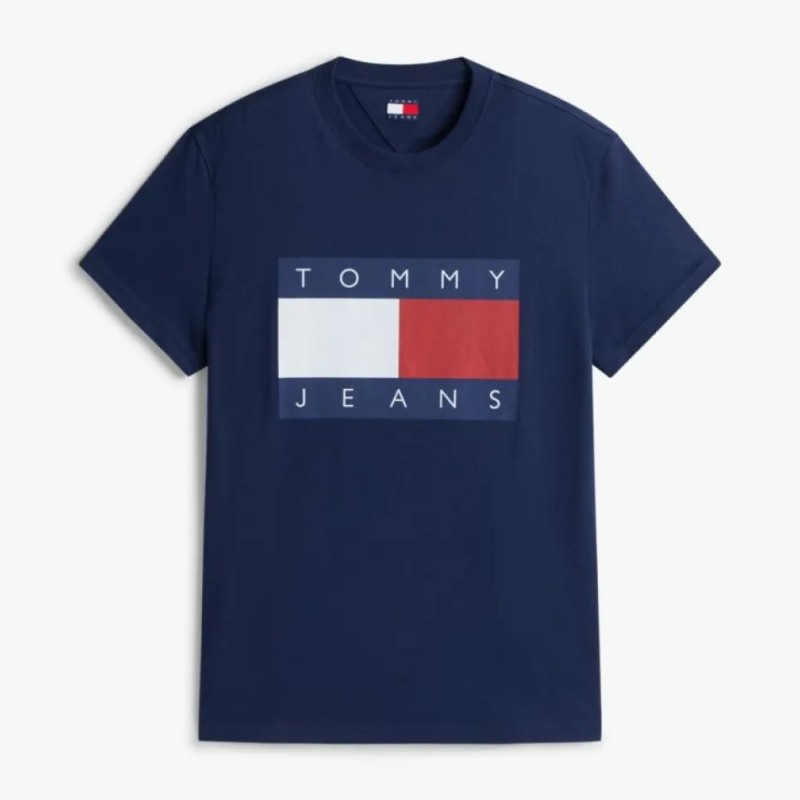 Μπλούζα με κοντό μανίκι TJM Big flag Blue Tommy jeans