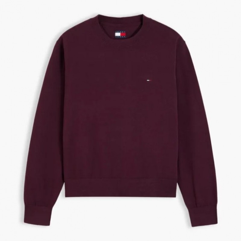 Boxy Πουλόβερ Με Κλασική Λαιμόκοψη Essential crew Bordeaux Tommy jeans
